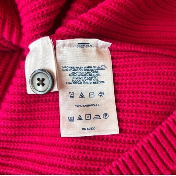 Lands End Cotton Cardigan Sweater Size Large P 14/16 Pink - Picture 4 of 6